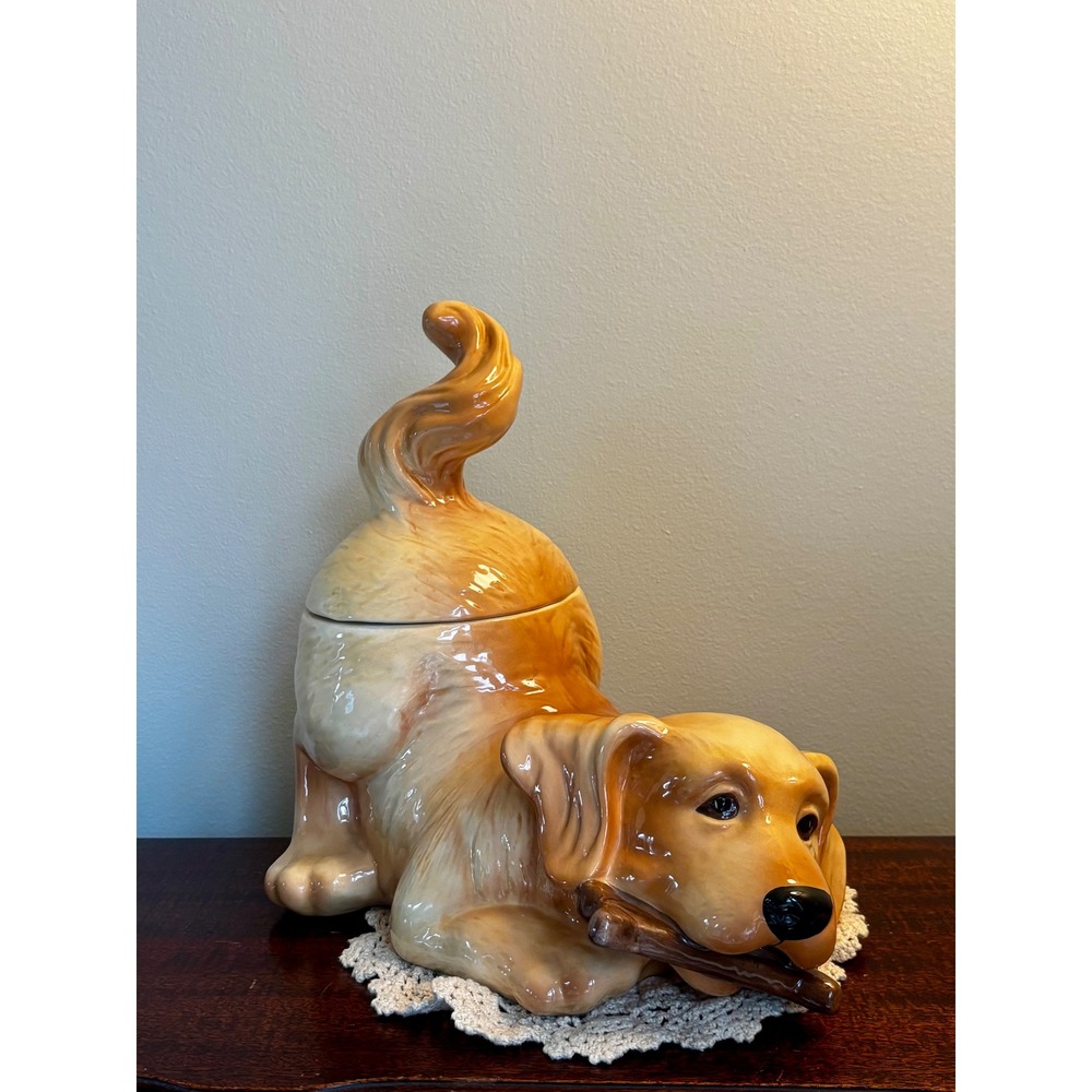 Vintage Big Sky Carvers Puppy Golden Retriever Cocker Spaniel Cookie Jar